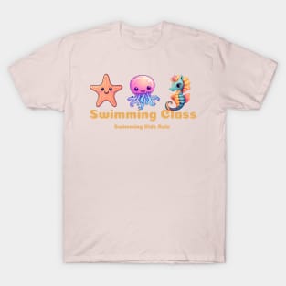 swimming class, swim kids rule, sea animals v5 T-Shirt